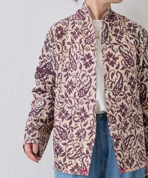 LIVETART(リヴェタート)の「カンタショールカラージャケット(ブルゾン・レディース・パープル系その他2/オレンジ系その他2/グリーン/グリーン系その他/パープル系その他/レッド/チャコールグレー/パープル/オレンジ・FREE)」の4枚目の写真