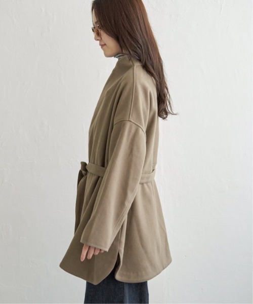 LBC（エルビーシー）の「ジャージメルトントッパーコート（ノーカラーコート・レディース・ネイビー/モカ/ベージュ・M）」の16枚目の写真