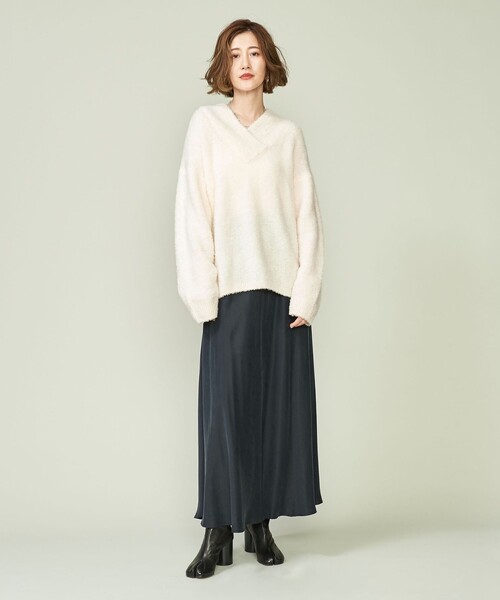 Conte(コンテ) 長袖セーター サイズUAF 8 レディース - アイボリー Vネック conte（コンテ）の「＜conte＞NVL Vネックニット（ニット/セーター
