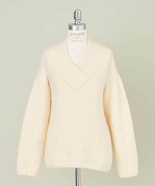 conte（コンテ）の「＜conte＞ボア Vネックニット（ニット/セーター