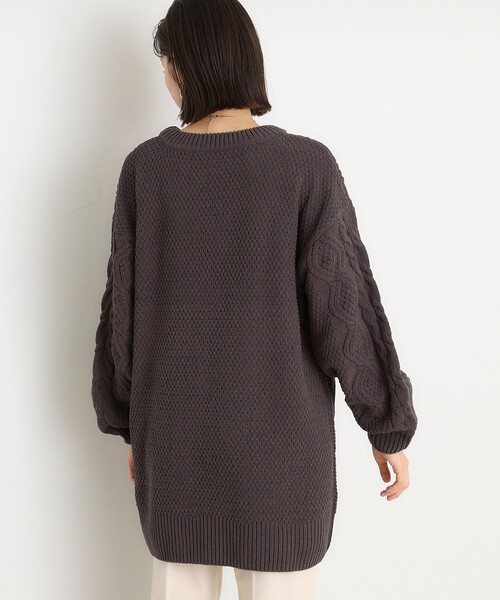 THE SHOP TK （ザ ショップ ティーケー ）の「◆マットモールケーブルチュニック【洗える】（チュニック・レディース・アイボリー/ブラウン系その他/スミクロ・12/13）」の22枚目の写真