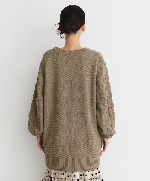 THE SHOP TK （ザ ショップ ティーケー ）の「◆マットモールケーブルチュニック【洗える】（チュニック・レディース・アイボリー/ブラウン系その他/スミクロ・12/13）」の16枚目の写真