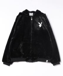 SEQUENZ（シークエンズ）の「【SEQUENZ×PLAY BOY】 ラビットヘッド フェイクファー フルジップ フーデッドジャケット うさ耳パーカー（ブルゾン・メンズ）」