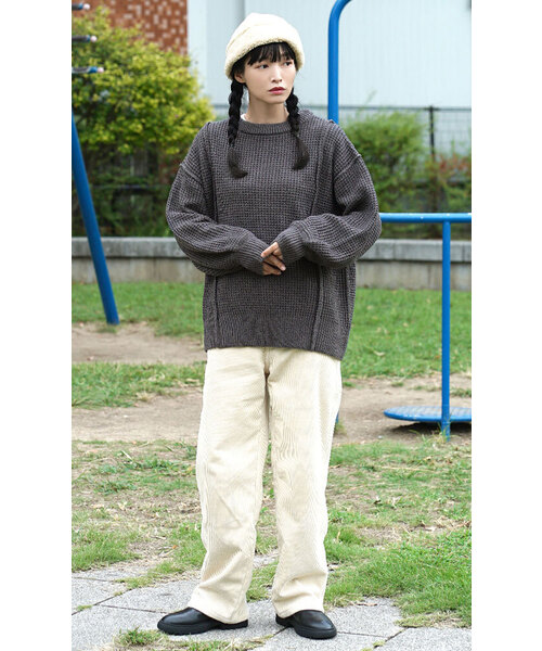 zootie(ズーティー)の「ワッフルニット クルーネックプルオーバー(ベスト・レディース・ライム/アイボリー/チャコール・フリー)」の10枚目の写真