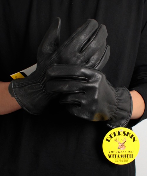 MILITARY(ミリタリー)の「NAPA GLOVE ディアスキン グローブ(手袋・メンズ・ゴールド/ブラック・MEDIUM)」の5枚目の写真