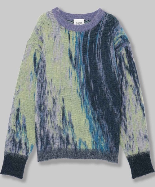 THINGS THAT MATTER（シングス ザット マター）の「DIMENSION MOHAIR KNIT  / ディメンションモヘアニット（ニット/セーター・レディース・パープル/ブラック・FREE）」の8枚目の写真