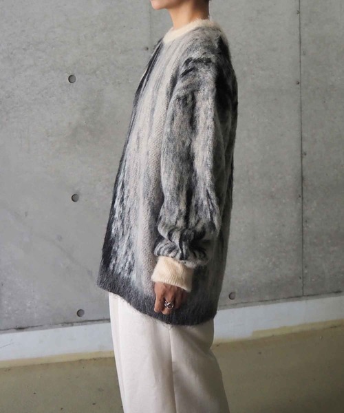 THINGS THAT MATTER（シングス ザット マター）の「DIMENSION MOHAIR KNIT  / ディメンションモヘアニット（ニット/セーター・レディース・パープル/ブラック・FREE）」の5枚目の写真