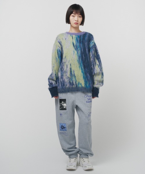THINGS THAT MATTER（シングス ザット マター）の「DIMENSION MOHAIR KNIT  / ディメンションモヘアニット（ニット/セーター・レディース・パープル/ブラック・FREE）」の10枚目の写真