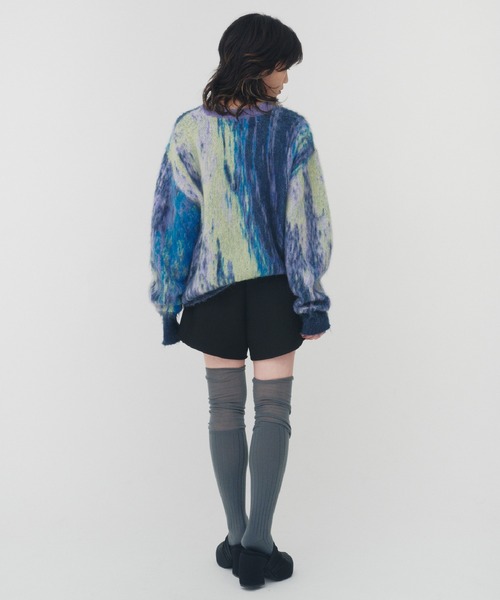 THINGS THAT MATTER（シングス ザット マター）の「DIMENSION MOHAIR KNIT  / ディメンションモヘアニット（ニット/セーター・レディース・パープル/ブラック・FREE）」の15枚目の写真