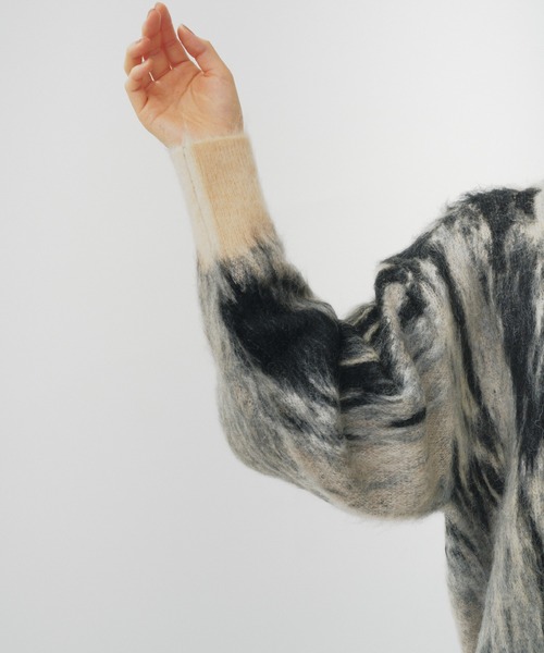 THINGS THAT MATTER（シングス ザット マター）の「DIMENSION MOHAIR KNIT  / ディメンションモヘアニット（ニット/セーター・レディース・パープル/ブラック・FREE）」の21枚目の写真