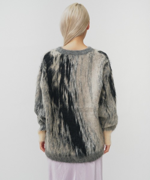 THINGS THAT MATTER（シングス ザット マター）の「DIMENSION MOHAIR KNIT  / ディメンションモヘアニット（ニット/セーター・レディース・パープル/ブラック・FREE）」の20枚目の写真