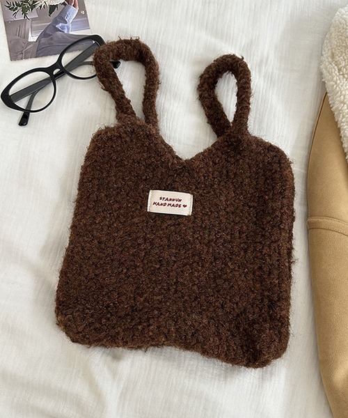 aimoha(アイモハ)の「ニットトートバッグ(ハンドバッグ・レディース・ホワイト/ブラウン/レッド/ピンク/チョコ/グレー/ブルー/ベージュ/ライトベージュ・FREE)」の20枚目の写真