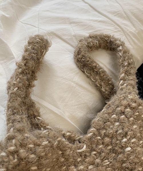 aimoha(アイモハ)の「ニットトートバッグ(ハンドバッグ・レディース・ホワイト/ブラウン/レッド/ピンク/チョコ/グレー/ブルー/ベージュ/ライトベージュ・FREE)」の19枚目の写真