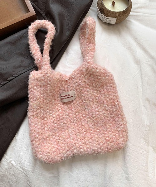 aimoha(アイモハ)の「ニットトートバッグ(ハンドバッグ・レディース・ホワイト/ブラウン/レッド/ピンク/チョコ/グレー/ブルー/ベージュ/ライトベージュ・FREE)」の21枚目の写真