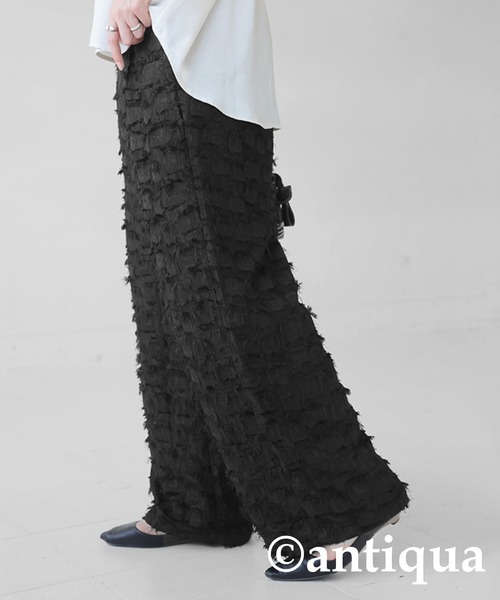 antiqua(アンティカ)の「フリンジワイドパンツ(その他パンツ・レディース・ブラック・LARGE/MEDIUM)」の16枚目の写真