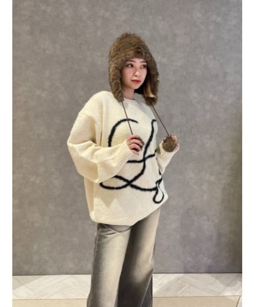 LAGUA GEM（ラグアジェム）の「POM POM ファーキャップ（ニットキャップ/ビーニー・レディース・アイボリー/ブラウン・FREE）」の7枚目の写真