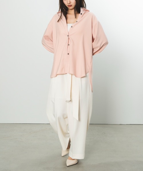 SENEE（セニー）の「rib long design shirt （リブロングデザインシャツ）（シャツ/ブラウス・レディース・ピンク/ホワイト・FREE）」の12枚目の写真