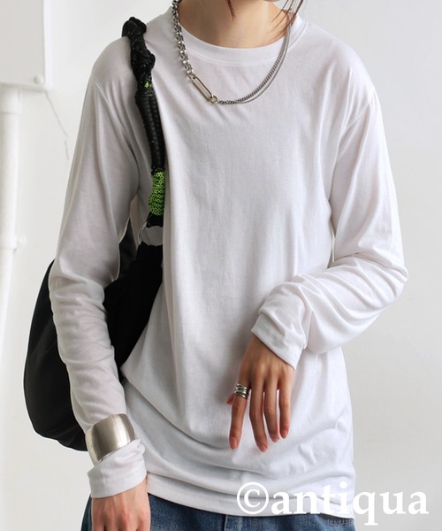 antiqua(アンティカ)の「ソフトタッチロンT(Tシャツ/カットソー・レディース・ホワイト/ブラック・ONESIZE)」の2枚目の写真