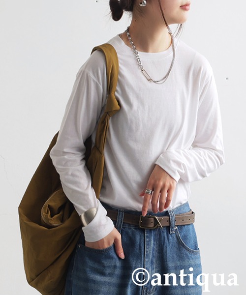 antiqua(アンティカ)の「ソフトタッチロンT(Tシャツ/カットソー・レディース・ホワイト/ブラック・ONESIZE)」の5枚目の写真