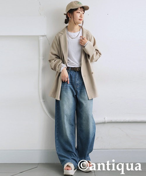 antiqua(アンティカ)の「ソフトタッチロンT(Tシャツ/カットソー・レディース・ホワイト/ブラック・ONESIZE)」の6枚目の写真