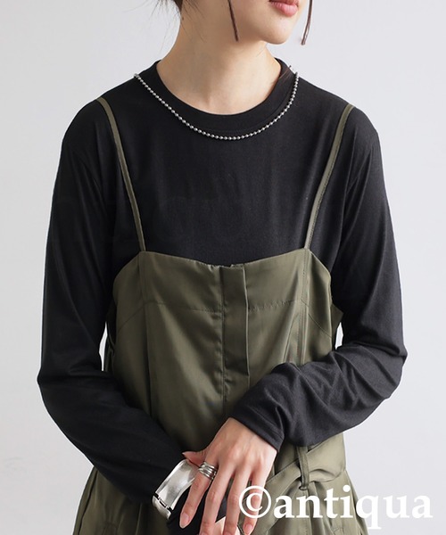 antiqua(アンティカ)の「ソフトタッチロンT(Tシャツ/カットソー・レディース・ホワイト/ブラック・ONESIZE)」の8枚目の写真