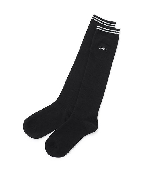 LOVETOXIC(ラブトキシック)の「太リブロゴ刺繍ハイソックス(ソックス/靴下・キッズ・オフホワイト/サックスブルー/ブラック・20-22cm/23-25cm)」の2枚目の写真