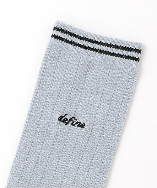 LOVETOXIC(ラブトキシック)の「太リブロゴ刺繍ハイソックス(ソックス/靴下・キッズ・オフホワイト/サックスブルー/ブラック・20-22cm/23-25cm)」の7枚目の写真