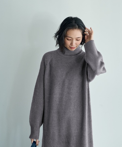 STYLE DELI（スタイルデリ）の「ヤク風タートルネックワンピースB（ワンピース・レディース・ブラウン/ホワイト系その他/グレー系その他/ブラック・SMALL/MEDIUM）」の3枚目の写真