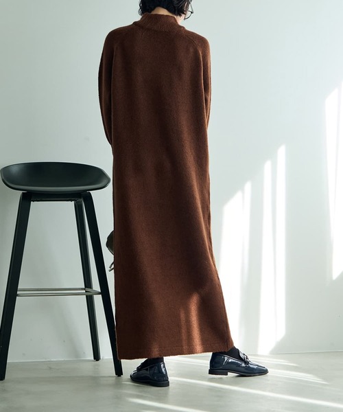 STYLE DELI（スタイルデリ）の「ヤク風タートルネックワンピースB（ワンピース・レディース・ブラウン/ホワイト系その他/グレー系その他/ブラック・SMALL/MEDIUM）」の6枚目の写真