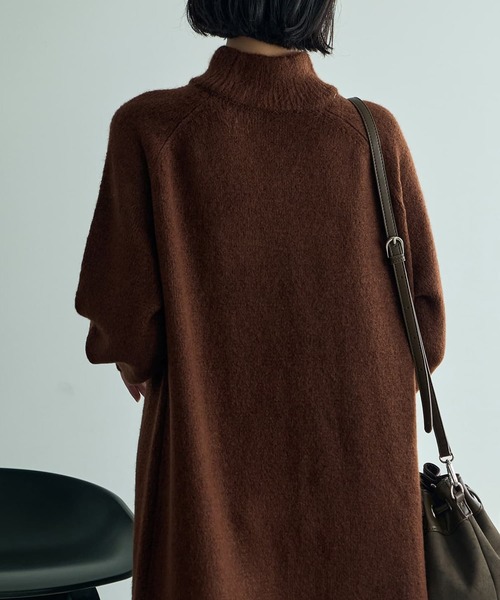 STYLE DELI（スタイルデリ）の「ヤク風タートルネックワンピースB（ワンピース・レディース・ブラウン/ホワイト系その他/グレー系その他/ブラック・SMALL/MEDIUM）」の7枚目の写真