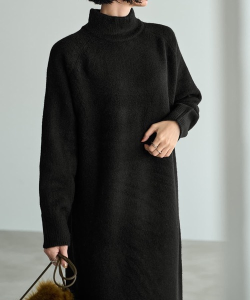 STYLE DELI（スタイルデリ）の「ヤク風タートルネックワンピースB（ワンピース・レディース・ブラウン/ホワイト系その他/グレー系その他/ブラック・SMALL/MEDIUM）」の12枚目の写真