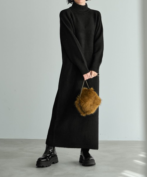 STYLE DELI（スタイルデリ）の「ヤク風タートルネックワンピースB（ワンピース・レディース・ブラウン/ホワイト系その他/グレー系その他/ブラック・SMALL/MEDIUM）」の15枚目の写真