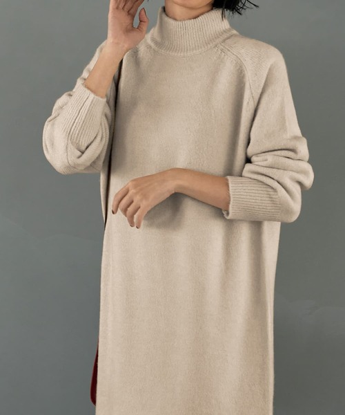 STYLE DELI（スタイルデリ）の「ヤク風タートルネックワンピースB（ワンピース・レディース・ブラウン/ホワイト系その他/グレー系その他/ブラック・SMALL/MEDIUM）」の16枚目の写真