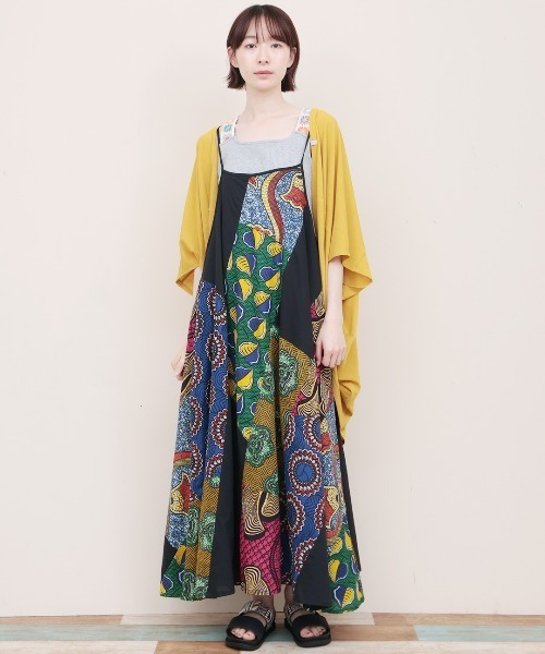 チチカカ（チチカカ）の「アフリカンパッチキャミソールワンピース（ワンピース・レディース・カラフル/ブラック・FREE）」の3枚目の写真