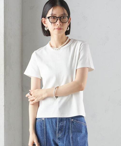 SHIPS(シップス)の「オーガニック コットン スムース TEE(Tシャツ/カットソー・レディース・ダークグレー/ネイビー/オフホワイト/ブラウン系/ブラック・ONE SIZE)」の8枚目の写真