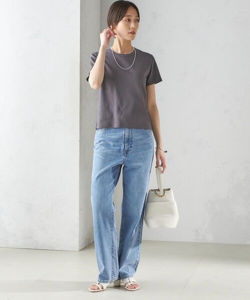 SHIPS(シップス)の「オーガニック コットン スムース TEE(Tシャツ/カットソー・レディース・ダークグレー/ネイビー/オフホワイト/ブラウン系/ブラック・ONE SIZE)」の15枚目の写真