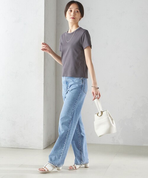 SHIPS(シップス)の「オーガニック コットン スムース TEE(Tシャツ/カットソー・レディース・ダークグレー/ネイビー/オフホワイト/ブラウン系/ブラック・ONE SIZE)」の16枚目の写真