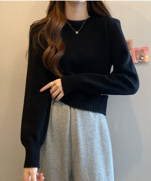 LETee（レティー）の「ワンポイントニットトップス（ニット/セーター・レディース・モカ/ホワイト/ブラック・FREE）」の10枚目の写真