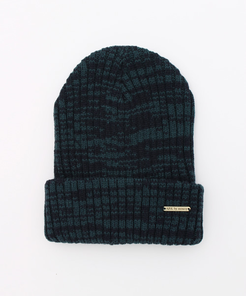 AZUL by moussy（アズールバイマウジー）の「ACロゴプレートニットワッチ（ニットキャップ/ビーニー・レディース・グリーン系その他/ブラック/オフホワイト/トップグレー・FREE）」の4枚目の写真