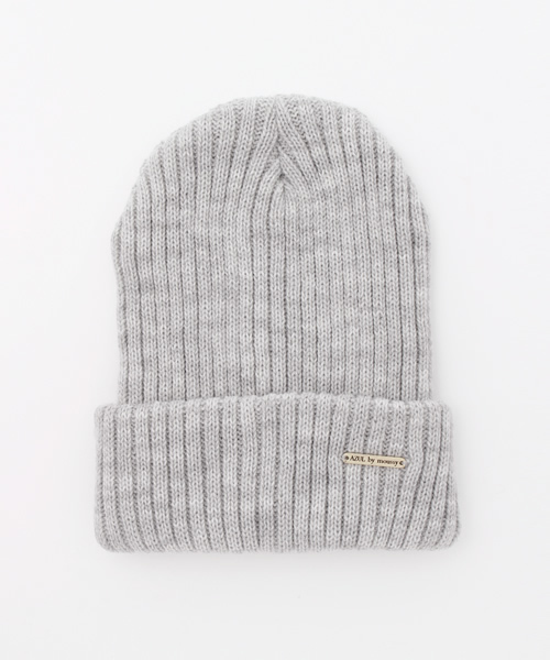 AZUL by moussy（アズールバイマウジー）の「ACロゴプレートニットワッチ（ニットキャップ/ビーニー・レディース・グリーン系その他/ブラック/オフホワイト/トップグレー・FREE）」の3枚目の写真