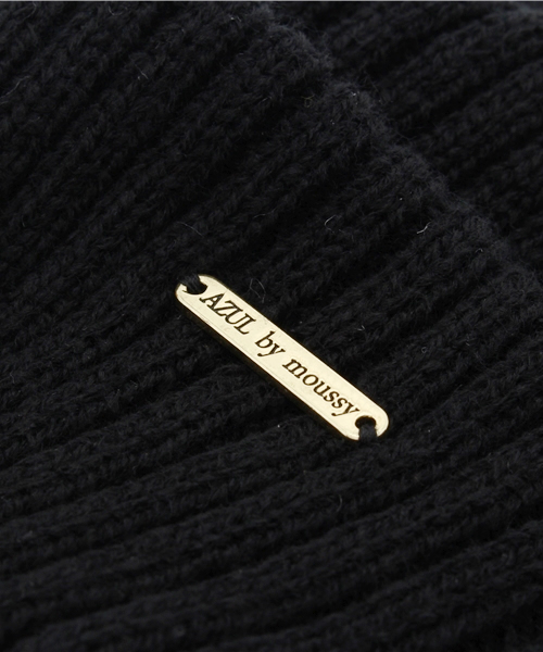 AZUL by moussy（アズールバイマウジー）の「ACロゴプレートニットワッチ（ニットキャップ/ビーニー・レディース・グリーン系その他/ブラック/オフホワイト/トップグレー・FREE）」の6枚目の写真