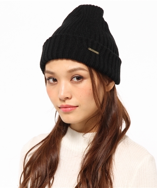 AZUL by moussy（アズールバイマウジー）の「ACロゴプレートニットワッチ（ニットキャップ/ビーニー・レディース・グリーン系その他/ブラック/オフホワイト/トップグレー・FREE）」の9枚目の写真