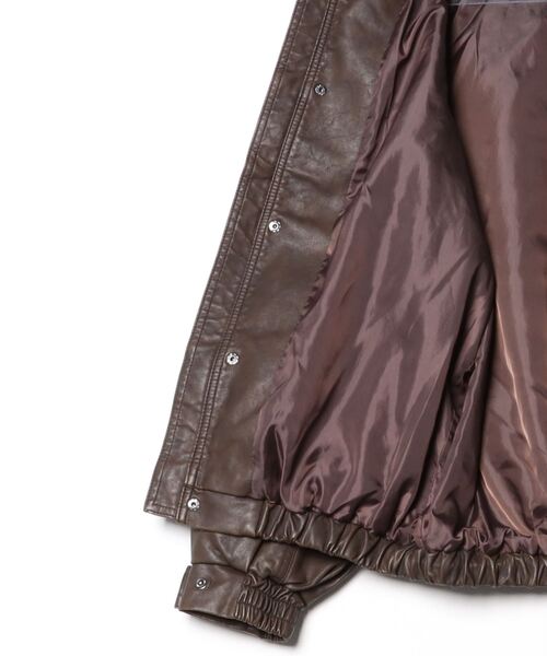 JOHN'S CLOSET(ジョンズクローゼット)の「【13】ウォッシュ加工 PUレザースタンドジャケット(テーラードジャケット・メンズ・ブラック/ブラウン/ブラック系/ブラウン系・SMALL/MEDIUM/LARGE)」の19枚目の写真