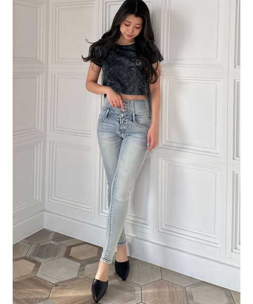 GYDA（ジェイダ）の「Symmetry GYDA STONEポケットショートTシャツ（Tシャツ/カットソー・レディース・ブラック/オフホワイト/ピンク・FREE）」の15枚目の写真