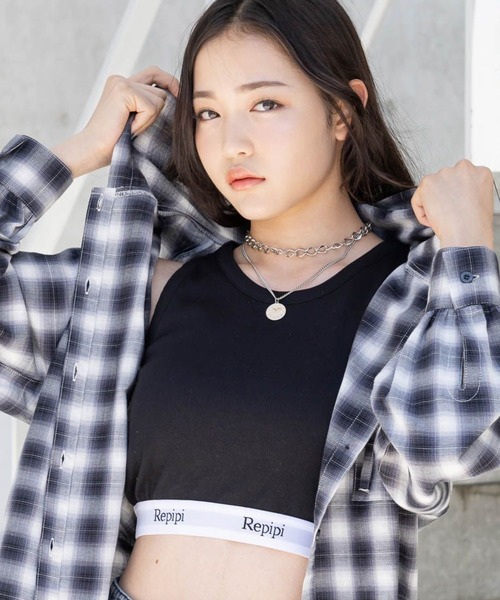 repipi armario（レピピ アルマリオ）の「【吸水速乾】ロゴショートタンク（タンクトップ・キッズ・ホワイト/ブラック/その他・LARGE/MEDIUM/SMALL）」の2枚目の写真