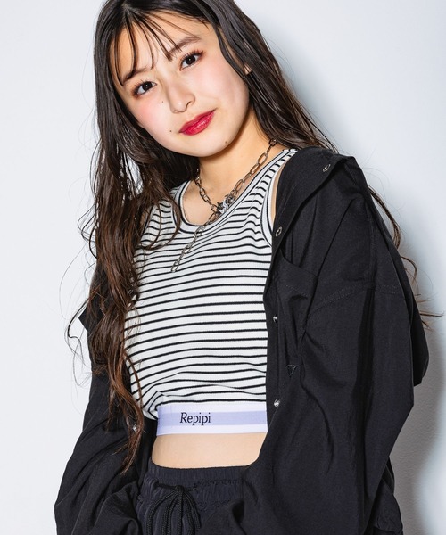 repipi armario（レピピ アルマリオ）の「【吸水速乾】ロゴショートタンク（タンクトップ・キッズ・ホワイト/ブラック/その他・LARGE/MEDIUM/SMALL）」の5枚目の写真