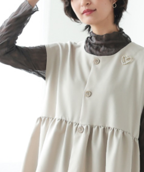 aquagarage（アクアガレージ）の「首のシワを隠せるレースインナー（シャツ/ブラウス・レディース・ブラック/アイボリー/ホワイト系その他7・S～Ｍ/LL）」の10枚目の写真