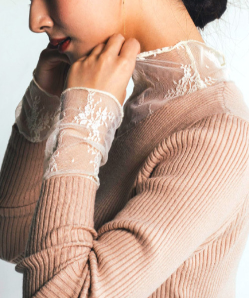 aquagarage（アクアガレージ）の「首のシワを隠せるレースインナー（シャツ/ブラウス・レディース・ブラック/アイボリー/ホワイト系その他7・S～Ｍ/LL）」の6枚目の写真