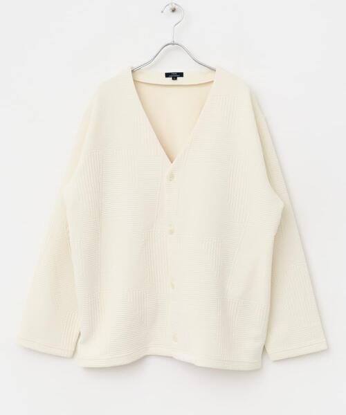 ITEMS URBANRESEARCH（アイテムズ アーバンリサーチ）の「ジオメジャカード カットソーカーディガン（カーディガン/ボレロ・メンズ・オフホワイト/ブラック/ブルー系その他/ブラウン・MEDIUM/LARGE）」の15枚目の写真