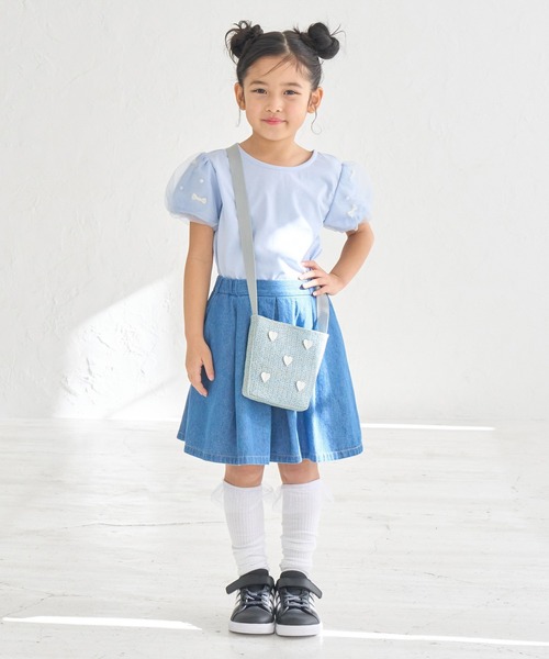 Casselini(キャセリーニ)の「【KIDS】【Casselini/キャセリーニ】ハートモチーフバッグ(ショルダーバッグ・キッズ・キナリ/サックスブルー・FREE)」の8枚目の写真